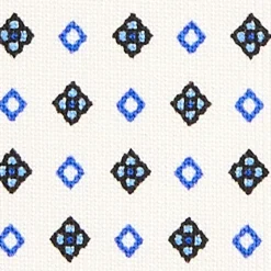 CRAVATTA SARTORIALE EXTRA LONG IN SETA BIANCA Microfantasia fiore