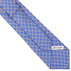 CRAVATTA SARTORIALE EXTRA LONG IN SETA AZZURRO POLVERE Microfantasia fiore