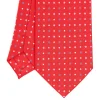 CRAVATTA SARTORIALE EXTRA LONG IN SETA ROSSA Microfantasia fiore
