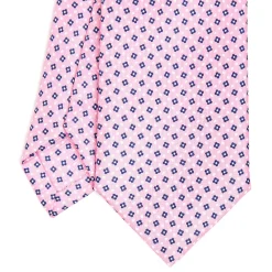 CRAVATTA SARTORIALE EXTRA LONG IN SETA ROSA Microfantasia fiore