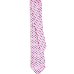 CRAVATTA SARTORIALE EXTRA LONG IN SETA ROSA Microfantasia fiore