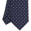 CRAVATTA SARTORIALE EXTRA LONG IN SETA BLU SCURO Microfantasia fiore