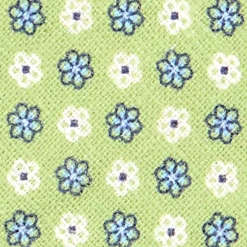 CRAVATTA SARTORIALE IN LINO VERDE CHIARO Microfantasia fiore