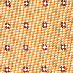 CRAVATTA SARTORIALE IN SETA JACQUARD ARANCIONE Microfantasia fiore