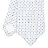 CRAVATTA SARTORIALE IN SETA JACQUARD BIANCA Microfantasia fiore