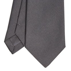 CRAVATTA SARTORIALE IN SETA JACQUARD GRIGIO SCURO Tinta unita