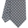 CRAVATTA SARTORIALE IN SETA GRIGIO SCURO Microfantasia fiore