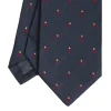 CRAVATTA SARTORIALE IN SETA JACQUARD BLU Con cornetto sparso