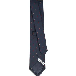 CRAVATTA SARTORIALE IN SETA JACQUARD BLU Con cornetto sparso