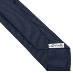CRAVATTA SARTORIALE IN SETA JACQUARD BLU SCURO Tinta unita