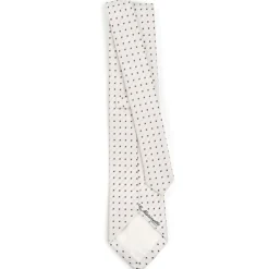 CRAVATTA SARTORIALE IN SETA JACQUARD BIANCA Microfantasia fiore