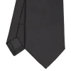 CRAVATTA SARTORIALE IN SETA JACQUARD NERA Tinta unita