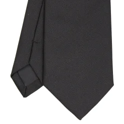 CRAVATTA SARTORIALE IN SETA JACQUARD NERA Tinta unita