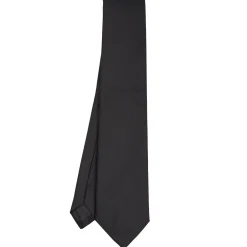CRAVATTA SARTORIALE IN SETA JACQUARD NERA Tinta unita