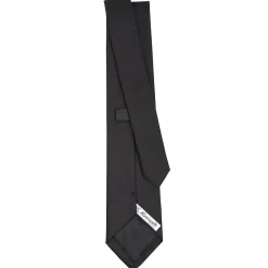 CRAVATTA SARTORIALE IN SETA JACQUARD NERA Tinta unita