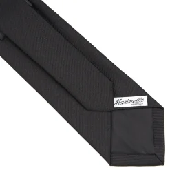 CRAVATTA SARTORIALE IN SETA JACQUARD NERA Tinta unita