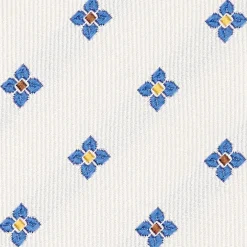 CRAVATTA SARTORIALE IN SETA JACQUARD BIANCA Macrofantasia fiore