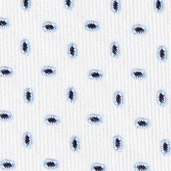 CRAVATTA SARTORIALE IN SETA JACQUARD BIANCA Microfantasia geometrica