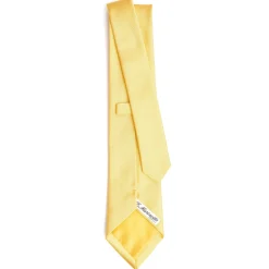 CRAVATTA SARTORIALE IN SETA JACQUARD GIALLA Tinta unita