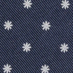 CRAVATTA SARTORIALE IN SETA JACQUARD BLU Con fiocco di neve