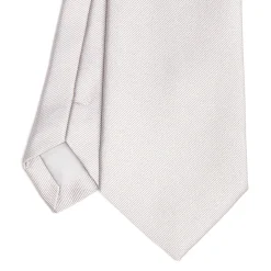CRAVATTA SARTORIALE IN SETA JACQUARD GRIGIO CHIARO Tinta unita