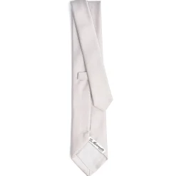 CRAVATTA SARTORIALE IN SETA JACQUARD GRIGIO CHIARO Tinta unita