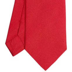 CRAVATTA SARTORIALE IN SETA JACQUARD ROSSA Tinta unita