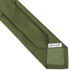 CRAVATTA SARTORIALE SETA JACQUARD VERDE OLIVA Tinta unita