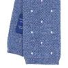 CRAVATTA TRICOT IN CASHMERE AZZURRO POLVERE Pois azzurro