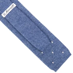 CRAVATTA TRICOT IN CASHMERE AZZURRO POLVERE Pois azzurro