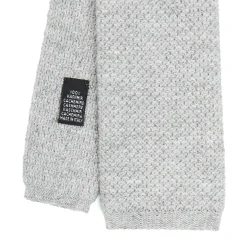 CRAVATTA TRICOT IN CASHMERE GRIGIO CHIARO Tinta unita