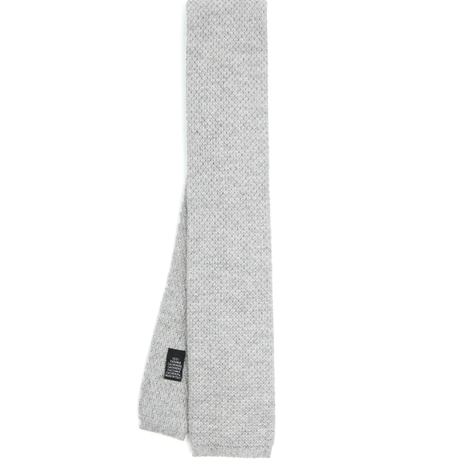 CRAVATTA TRICOT IN CASHMERE GRIGIO CHIARO Tinta unita