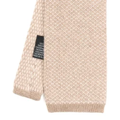 CRAVATTA TRICOT IN CASHMERE BEIGE Tinta unita