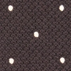 CRAVATTA TRICOT IN CASHMERE MARRONE SCURO Pois bianco