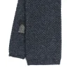 CRAVATTA TRICOT IN CASHMERE GRIGIO SCURO Tinta unita