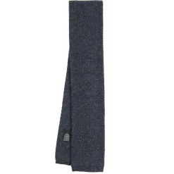CRAVATTA TRICOT IN CASHMERE GRIGIO SCURO Tinta unita