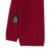 CRAVATTA TRICOT IN CASHMERE BORDEAUX Tinta unita