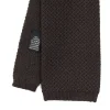 CRAVATTA TRICOT IN CASHMERE MARRONE SCURO Tinta unita