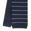 CRAVATTA TRICOT IN SETA BLU SCURO Rigata