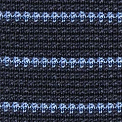 CRAVATTA TRICOT IN SETA BLU SCURO Rigata