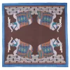 FOULARD BLUETTE E MARRONE SCURO IN LANA Motivo etnico