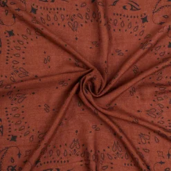 FOULARD IN LANA, CASHMERE E SETA 65 MARRONE Paisley