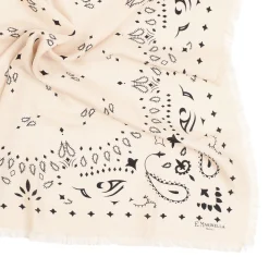 FOULARD IN LANA, CASHMERE E SETA 65 BIANCA Paisley