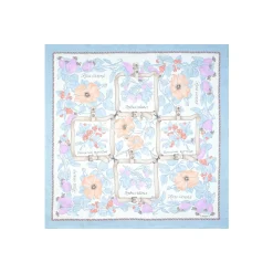 FOULARD IN SETA 90 AZZURRO La rosa canina