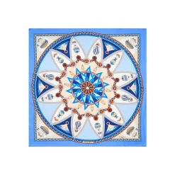FOULARD IN SETA 90 AZZURRO POLVERE Le mongolfiere