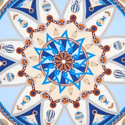 FOULARD IN SETA 90 AZZURRO POLVERE Le mongolfiere