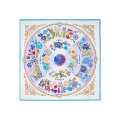 FOULARD IN SETA 90 AZZURRO La ruota delle stagioni