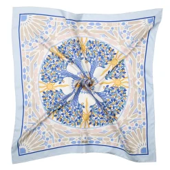 FOULARD IN SETA 90 AZZURRO Mosaico