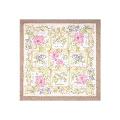 FOULARD IN SETA 90 BEIGE La rosa canina