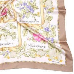 FOULARD IN SETA 90 BEIGE La rosa canina